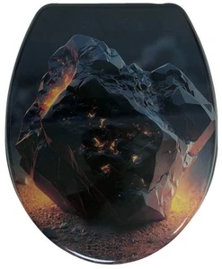 sanicomfort Duroplast WC Toiletten Klo Sitz Deckel Brille Softclose golden stone - Bild 1 von 7