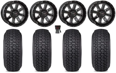 System 3 ST-4 14" Wheels Black 30" Regulator 2 Tires Polaris Sportsman / RZR / - Image 1 of 4