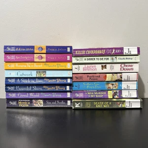 Cozy Needlework & Other Murder Mysteries Lot of 15 paperback books Monica Ferris - Picture 1 of 6