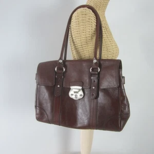 Borsa a tracolla vintage 90 Etienne Aigner XL Cordovan pelle rossa borsetta tote 2 manici - Foto 1 di 13