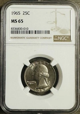 1965 Washington Quarter - NGC MS65 Exact Coin Shown ( Lowest Price On eBay) #124 - Image 1 of 2