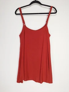Camiseta sin mangas Forever 21 talla 0X roja oxidada con correa de espagueti línea A nueva con etiquetas - Imagen 1 de 7