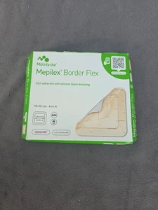 ๐ Box Of 5- Molnlycke Mepilex Border Flex 4" x 4" - Soft Silicone Foam Dressing - Picture 1 of 3