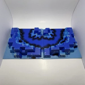 Lego 6024 Neptune Discovery Lab Blue 3D Raised Base Plate Under Water Set Of 2 - Picture 1 of 8