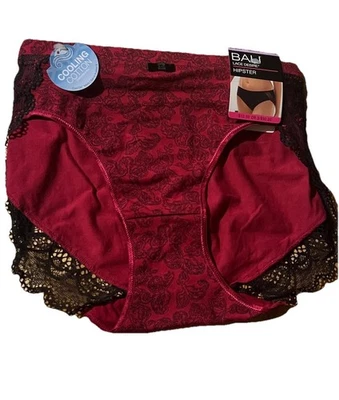 (2) BALI LACE DESIRE Pink HI-CUT #DFCD63 PANTIES SZ M/6  Hipster Cooling Cotton - Image 1 of 2