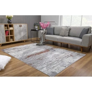 HomeRoots 4 x 6 ft. Gray & Brown Abstract Scraped Area Rug - Picture 1 of 1