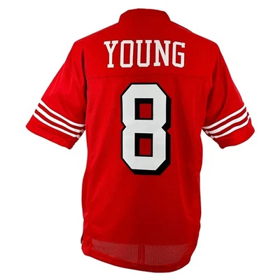 Camiseta Steve Young vermelha com sombra caída São Francisco | Unissex tamanhos adultos P-5XL - Imagem 1 de 4