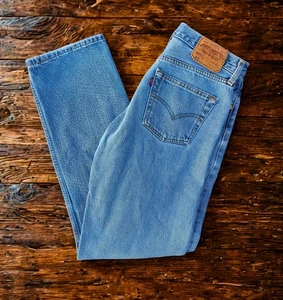 Levi’s 501 Button Fly Jeans 30 x 32 blau Denim hergestellt in der Türkei Jan 1993 gebraucht, in einwandfreiem Zustand - Bild 1 von 10