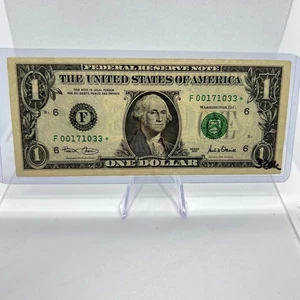 Low Print Run 320K Star Note $1 Dollar Bill Series 2001 * Rare * (00171033) - Picture 1 of 2