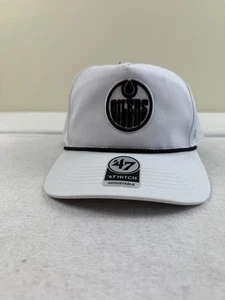 Cappello snapback Edmonton Oilers uomo '47 marca Hitch uomo NHL bianco nuovo raro - Foto 1 di 5