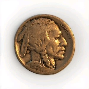 Moneda de Estados Unidos Buffalo Nickel 1919 - Fecha temprana 1919 Fecha completa F - Imagen 1 de 2