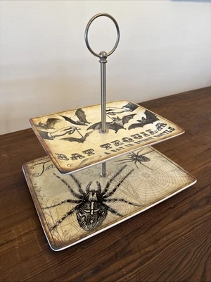 VERY RARE: WILLIAMS SONOMA "HALLOWEEN POTION" TIERED SERVING TRAYS.   13” X 10.5 - Image 1 of 4