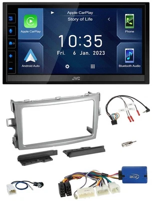 JVC DAB Bluetooth Lenkrad USB 2DIN Autoradio für Toyota Verso 2009-2018 silber - Bild 1 von 4