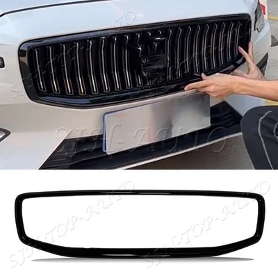 ABS Gloss Black Front Grille Decorate Frame Cover Trim For 2019-2024 Volvo V60 - Image 1 of 4