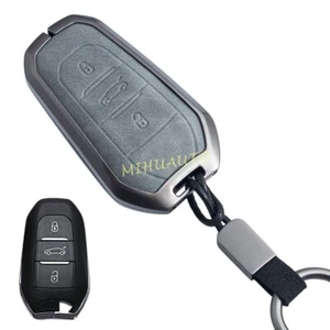 Funda llave inteligente de cuero metálico para Peugeot 308 508 2008 3008 Citroen - Imagen 1 de 8