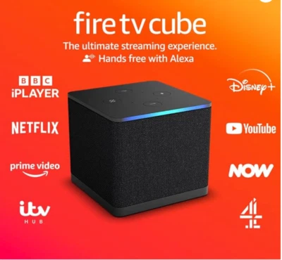 Amazon Fire TV Cube (Newest gen) streaming media player with Alexa Wi-Fi 6E, 4K - Image 1 of 4