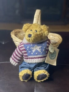 Boyds Bär 10 Zoll Eddie Bean Bauer mit Pullover & Overall Plüschbär mit Etikett - Bild 1 von 4