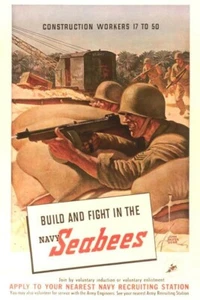 Calamita frigo/cassetta attrezzi - reclutamento US Navy Seabees WW2 #136 - Foto 1 di 1