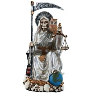 Santa Muerte weiße Figur neu Unsere Liebe Frau vom Heiligen Tod 9 Zoll - Bild 1 von 3