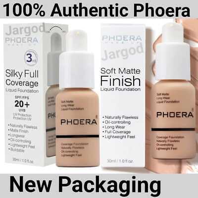 Phoera Foundation Makeup Full Coverage Liquid Base Brighten Long Lasting Shade • 7.70$