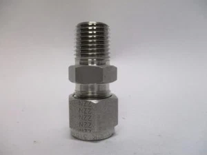 Ham-let 768LSS3/8X1/4 316 SS Male Connector 1/4" MNPT X 3/8" Tube OD - Picture 1 of 4