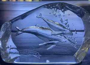 Capredoni By Dartington Crystal 24% Lead Crystal “Great Alaska Adventure” Whales - Picture 1 of 8