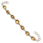 925 Solid Sterling Silver Best Quality Citrine stone Bracelet 8.50 Inches