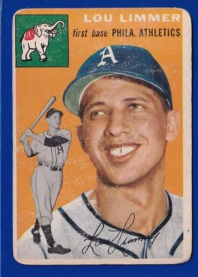 LOU LIMMER ROOKIE athletics A'S 1954 TOPPS #232 FAIR NO CREASES - Image 1 of 2