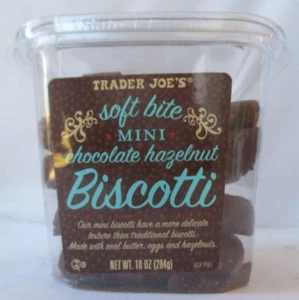 3 BOXES TRADER JOE'S SOFT BITE MINI CHOCOLATE HAZELNUT BISCOTTI 10-OZ BOX - Picture 1 of 8