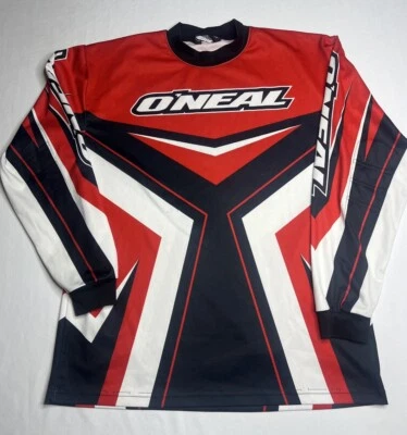 Camisa de carreras Oneal Racing vintage manga larga para hombre talla XL negra y roja Foto 1 de 4