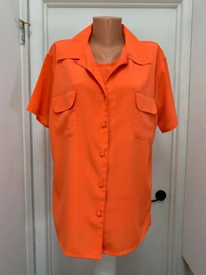 Milano 1x Mujer 2 Piezas Blusa Tank Botón Poliéster Manga Corta Foto 1 de 4