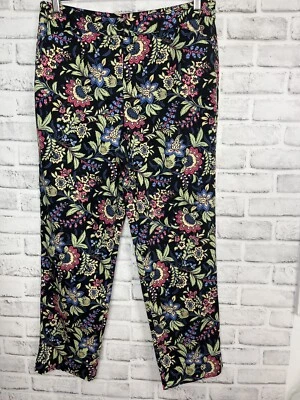 Pantalones de mujer Appleseed's Talla 12 Negro Multicolor Mezcla de algodón Foto 1 de 4