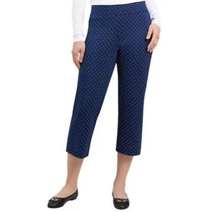 Neu mit Etikett Lands' Ends Shore Stretch Strick Capri marineblau gepunktet Größe XL - Bild 1 von 5
