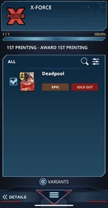 Topps Marvel Collect - X-Force 1st Print - Full 13 Card Set Inc. DEADPOOL Award! - Picture 1 of 5