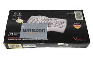 Perixx PERIBOARD-612W 2.4GHz Wireless Ergonomic Split White Keyboard - Picture 1 of 2
