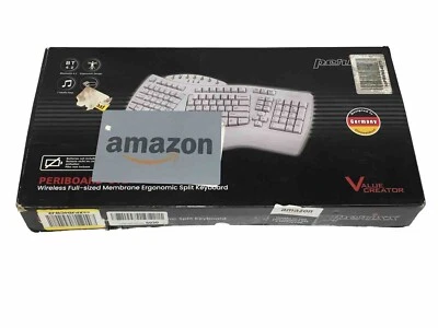 Perixx PERIBOARD-612W 2.4GHz Wireless Ergonomic Split White Keyboard - Image 1 of 2