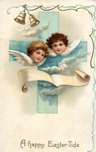 Bright Shining Star Surrounded By Angels In The Sky Happy Easter Postcard  - Picture 1 of 2