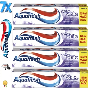 Aquafresh Active White 3 in 1 For Healthy Gums Toothpaste 7 x 125ml Packs 875ml - Picture 1 of 8