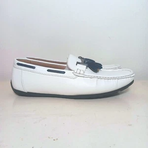 Marco Vitale 9.5 Men's White Slip On Tasseled Bit Loafers Casual Moccasins 41046 - Picture 1 of 12