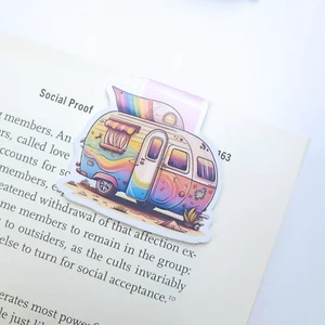 Magnetisches Lesezeichen niedlich CamperVan Ästhetisches Buch Seitenhalter Mädchen Geschenk Schreibwaren - Bild 1 von 8