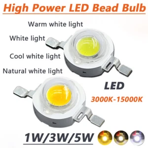 High Power 1W/3W/5W PCB LED Light White 3000K-15000K Bulb Diode SMD For DIY - Picture 1 of 21