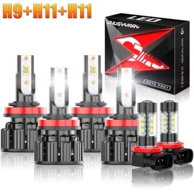 For Buick Allure 2005-2010 Upgrade 6PCS LED Headlight+Fog Light Bulbs Front Kit - Image 1 of 4