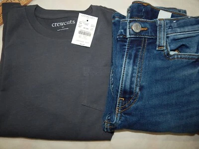 Conjunto Camisa y Jeans Crewcuts Nuevo con Etiquetas H&M Niños 6/7 Gris L/S Bonito Primavera Otoño Invierno Foto 1 de 4
