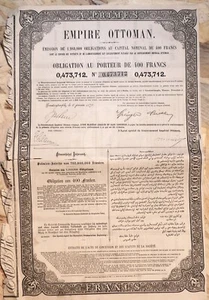 Türkei Osmanisches Reich Trägerpflicht 400 Frs, Konstantinopel 05.01.1870 - Bild 1 von 3