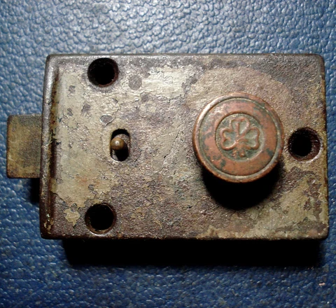 CIRCA 1900 LOCKWOOD DEAD BOLT DOOR LOCK Cover