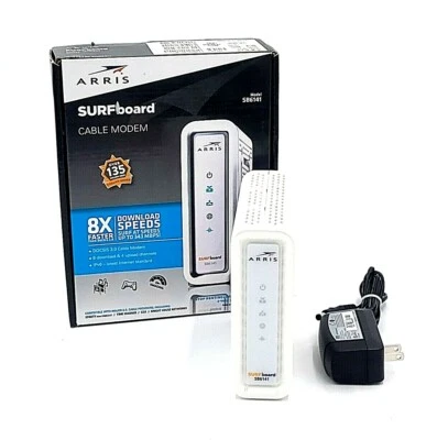 Arris SURFboard Cable Modem SB6141 DOCSIS 3.0 Ethernet Speed Up To 343 MBPS  - Image 1 of 4
