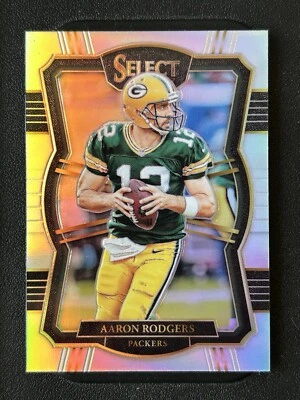 AARON RODGERS 2017 PANINI SELECT #179 PREMIER LEVEL SILVER HOLO PRIZM - Image 1 of 2