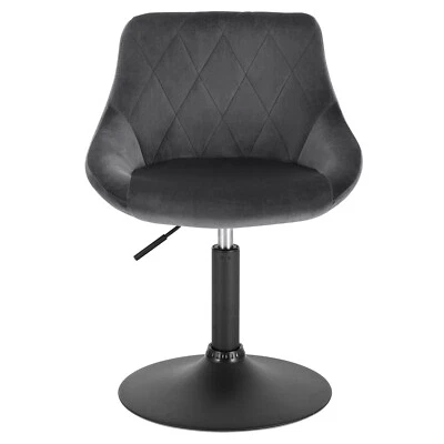 Barstuhl Barhocker Samt Drehstuhl Hocker Bar drehbar höhenverstellbar Dunkelgrau - Bild 1 von 4
