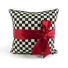MacKENZIE CHILDS COURTLY CHECK RED SASH PILLOW BNWT