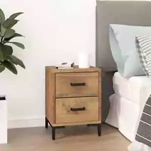 Solid Pine Wood Bedside Table Drawer Storage Side Cabinet Bedroom Nightstand - Picture 1 of 8